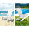 Gardeon 3 Piece Outdoor Adirondack Beach Chair and Table Set - White Deals499