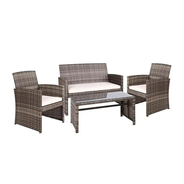 Gardeon Garden Furniture Outdoor Lounge Setting Wicker Sofa Set Storage Cover Mixed Grey Deals499