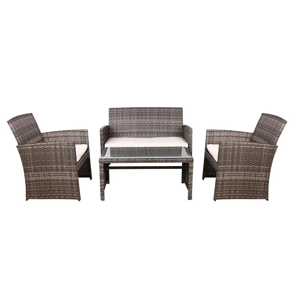 Gardeon Garden Furniture Outdoor Lounge Setting Wicker Sofa Set Storage Cover Mixed Grey Deals499