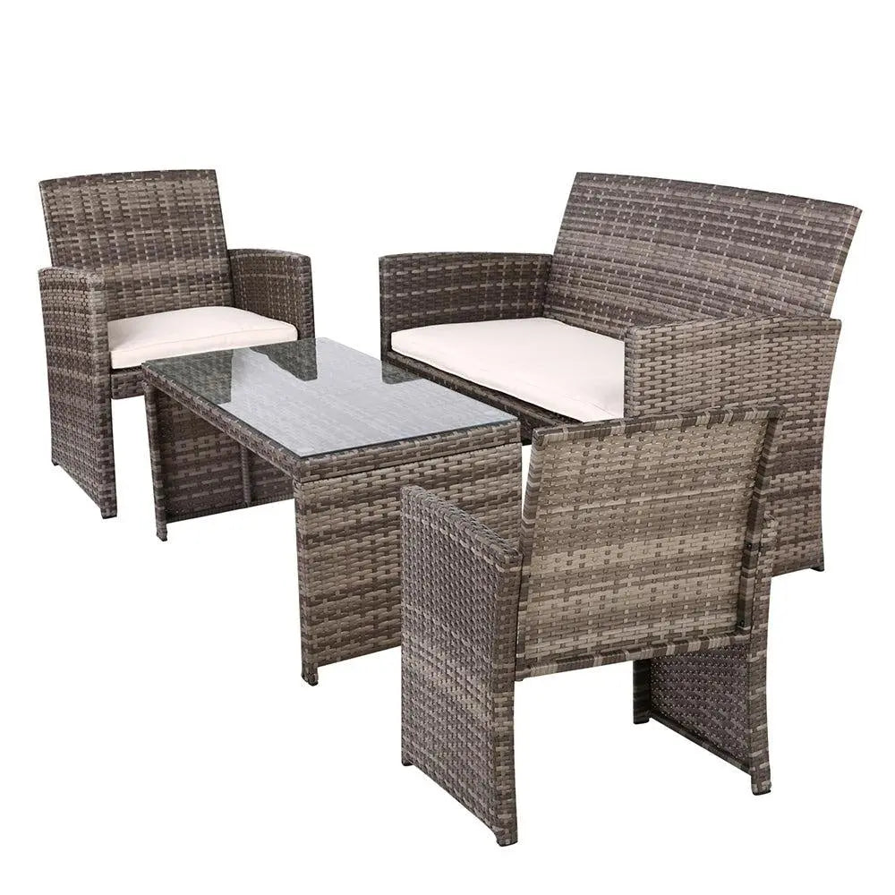 Gardeon Garden Furniture Outdoor Lounge Setting Wicker Sofa Set Storage Cover Mixed Grey Deals499