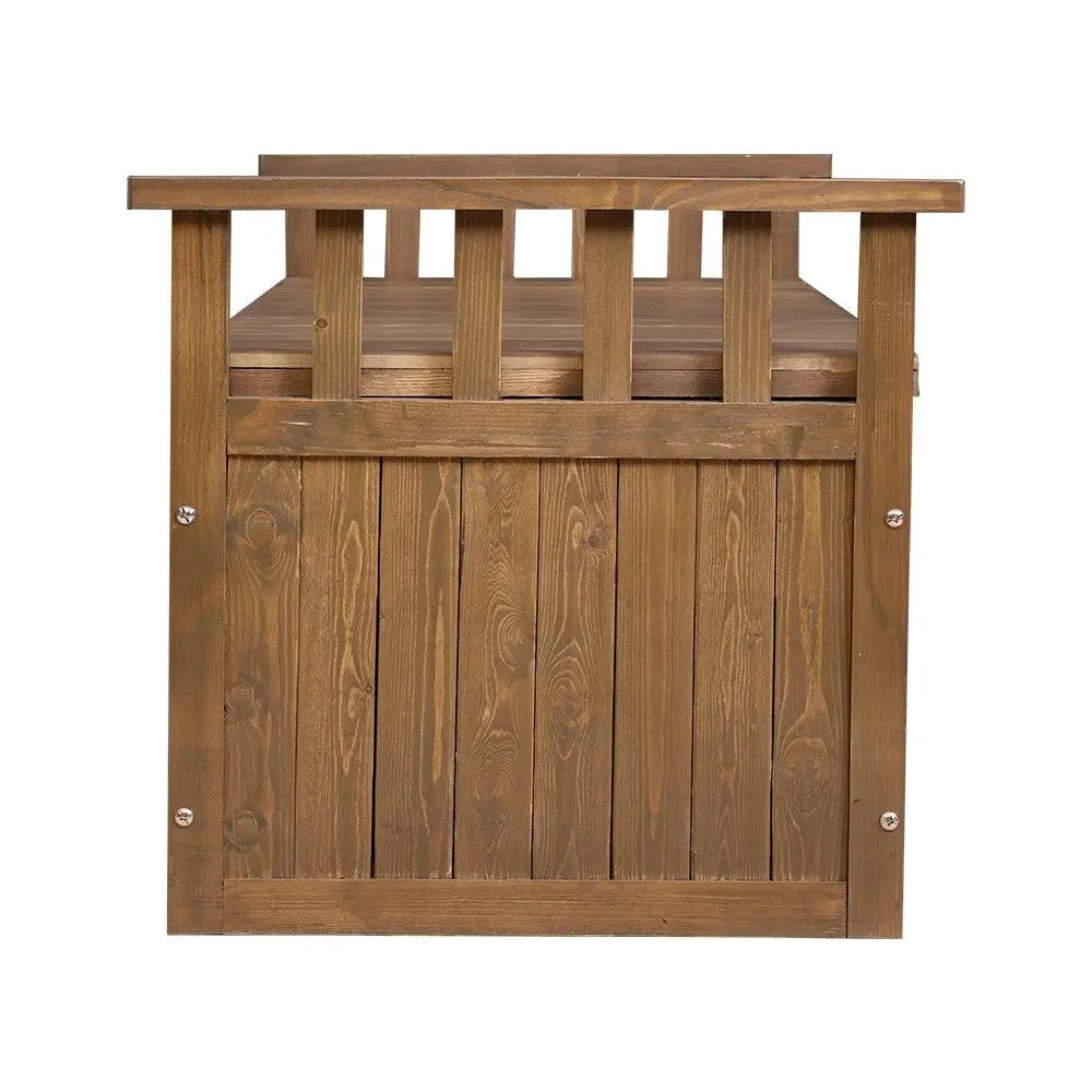 Gardeon Outdoor Storage Box Wooden Garden Bench 128.5cm Chest Tool Toy Sheds XL Deals499