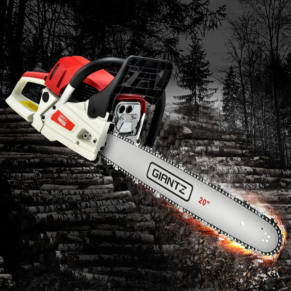 Giantz 62CC Chainsaw Commercial Petrol 20" Bar E-Start 20 Bar Pruning Chain Saw Deals499