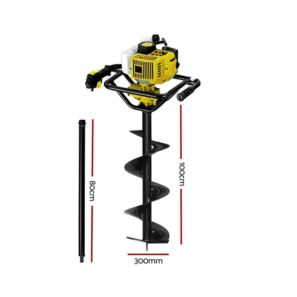 Giantz 92CC Post Hole Digger Petrol Auger Drill Borer Fence Earth Power 300mm Deals499