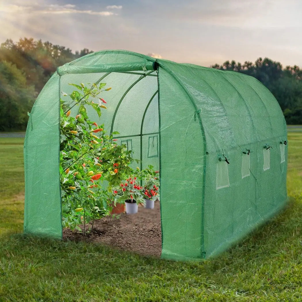 Greenhouse Plastic Cover Film Walk in Outdoor Garden Green House Tunnel 6X3X2M Deals499