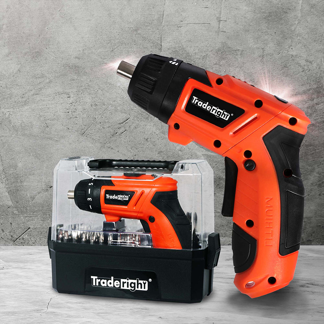 Traderight Cordless Screwdriver Electric USB Rechargeable Drill Bit Power 55PC Deals499