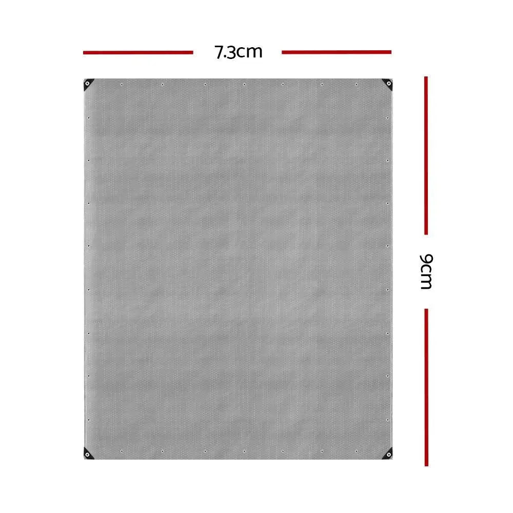 Instahut 7.3x9m Tarp Camping Tarps Poly Tarpaulin Heavy Duty Cover 180gsm Silver Deals499