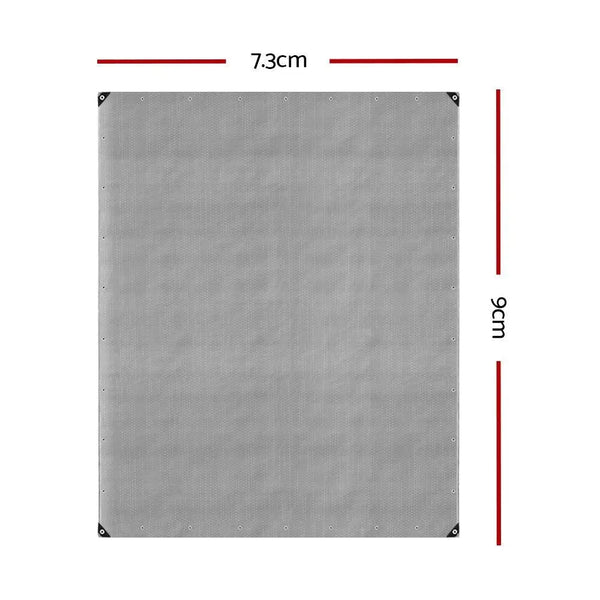 Instahut 7.3x9m Tarp Camping Tarps Poly Tarpaulin Heavy Duty Cover 180gsm Silver Deals499