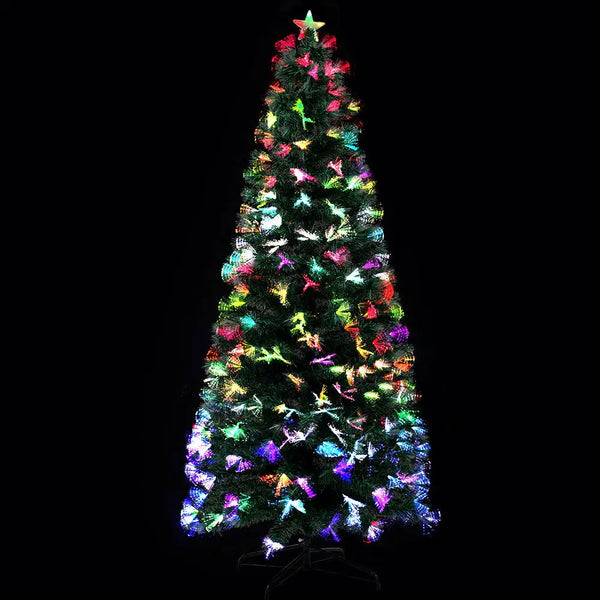 Jingle Jollys Christmas Tree 2.1M 7FT LED Xmas Multi Colour Lights Optic Fibre Deals499