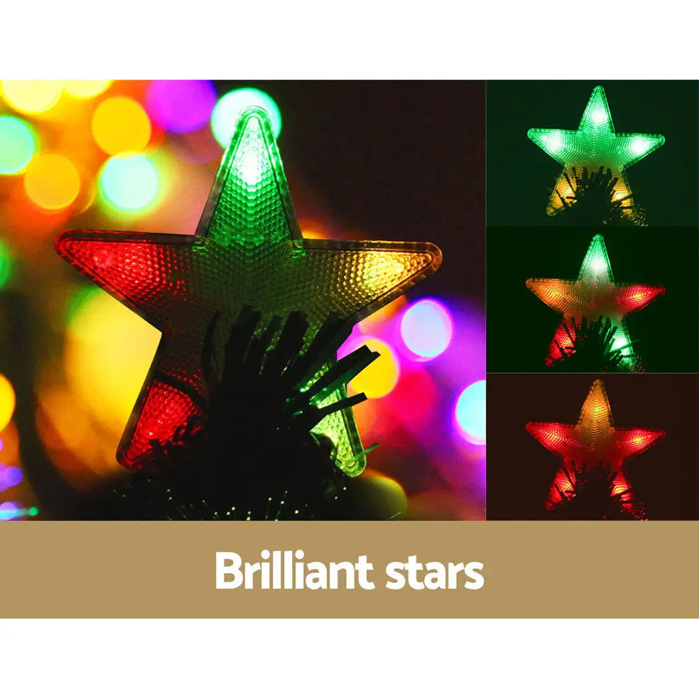 Jingle Jollys Christmas Tree 2.1M 7FT LED Xmas Multi Colour Lights Optic Fibre Deals499