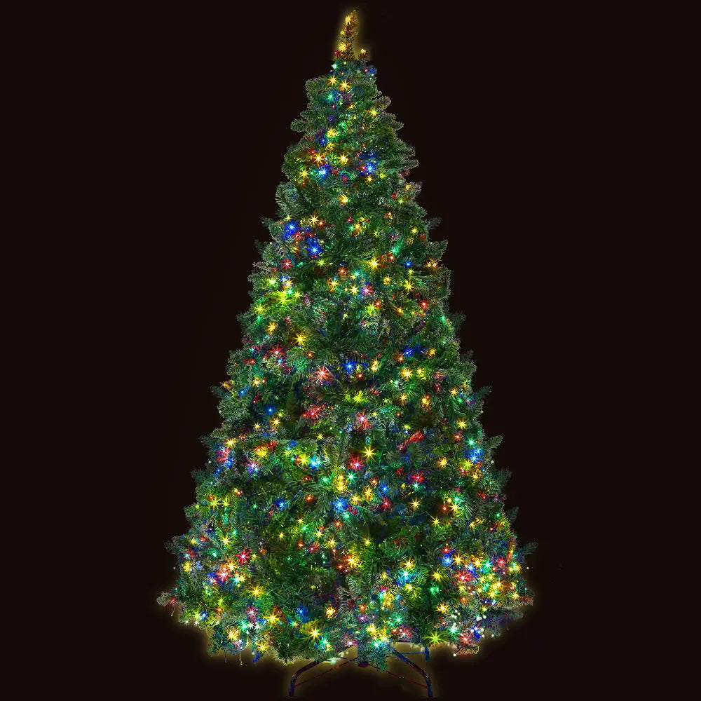 Jingle Jollys Christmas Tree 2.1M Green With 1134 LED Lights Multi Colour Deals499