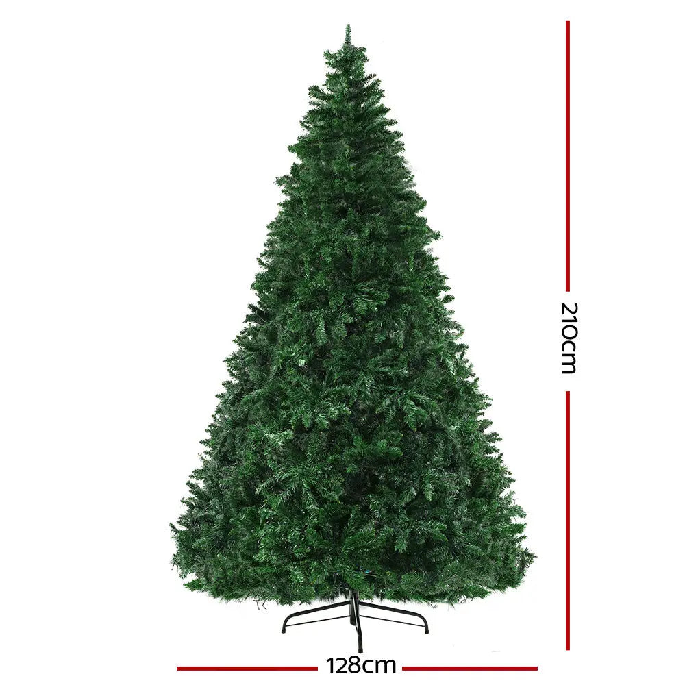 Jingle Jollys Christmas Tree 2.1M Green With 1134 LED Lights Multi Colour Deals499