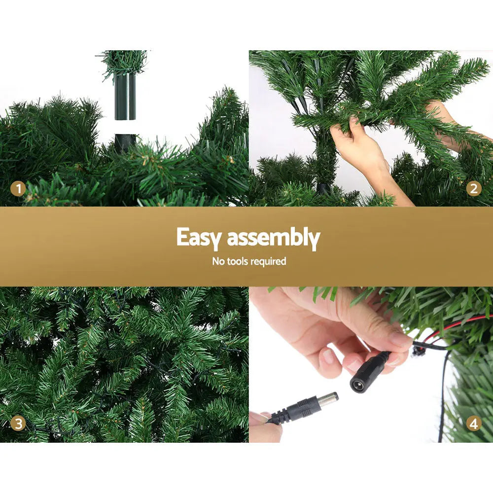 Jingle Jollys Christmas Tree 2.1M Green With 1134 LED Lights Multi Colour Deals499