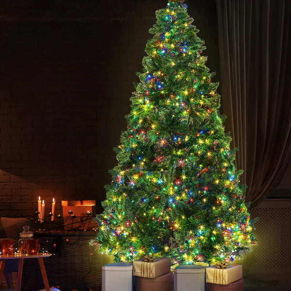 Jingle Jollys Christmas Tree 2.1M Green With 1134 LED Lights Multi Colour Deals499