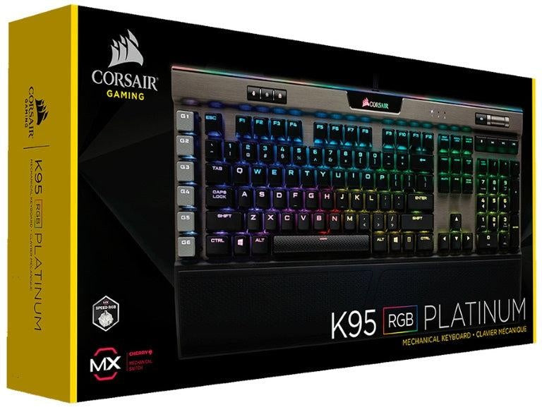 CORSAIR K95 RGB PLATINUM Cherry MX SPEED, Gunmetal Silver Trim, 18 G keys and RGB color, Mechanical Gaming Keyboard (LS) CORSAIR