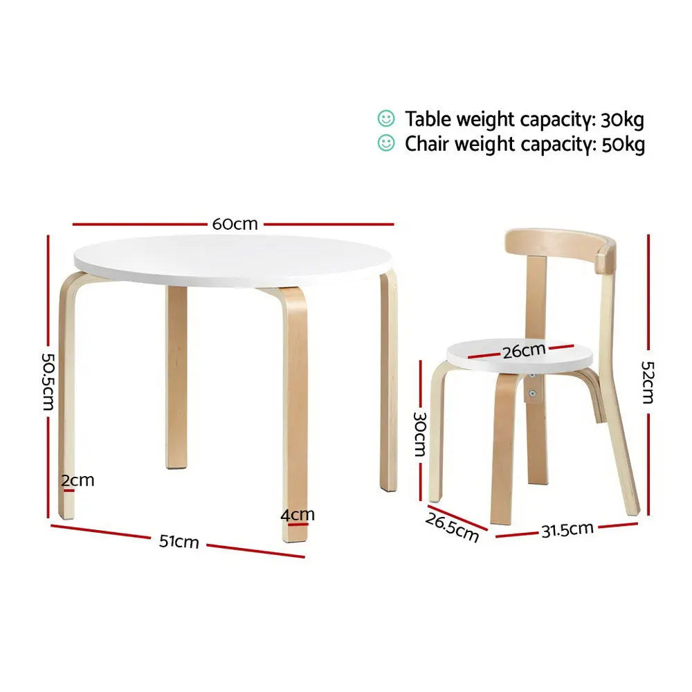 Keezi Nordic Kids Table Chair Set 3PC Desk Activity Study Play Children Modern Deals499