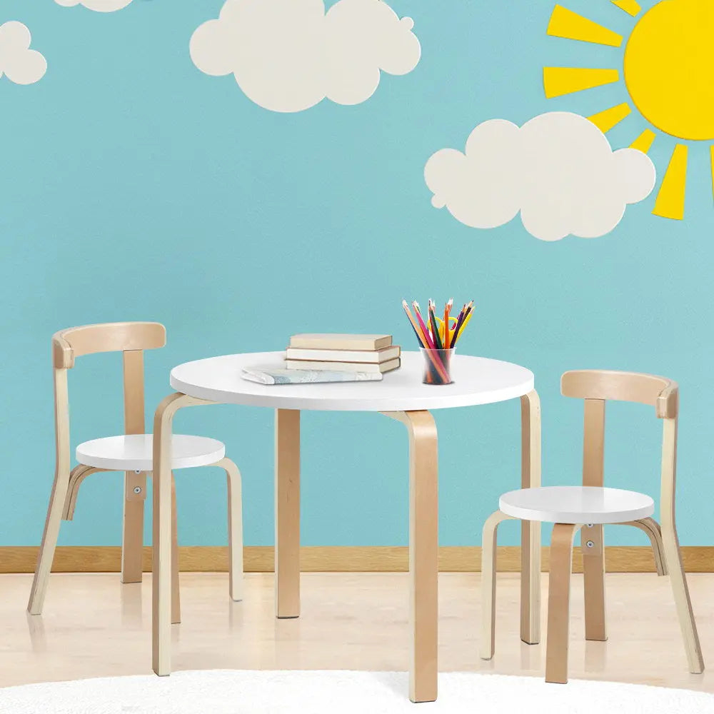 Keezi Nordic Kids Table Chair Set 3PC Desk Activity Study Play Children Modern Deals499