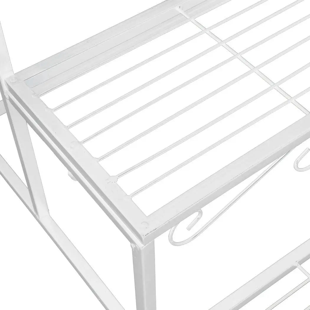 Levede 3 Tier Rectangle Metal Plant Stand Flower Pot Planter Corner Shelf White Deals499