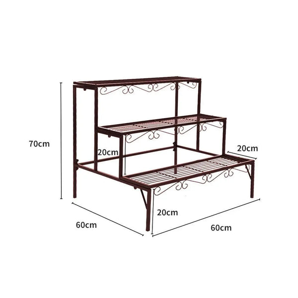 Levede Plant Stand 3 Tier Rectangle Metal Flower Pot Planter Corner Shelf Bronze Deals499