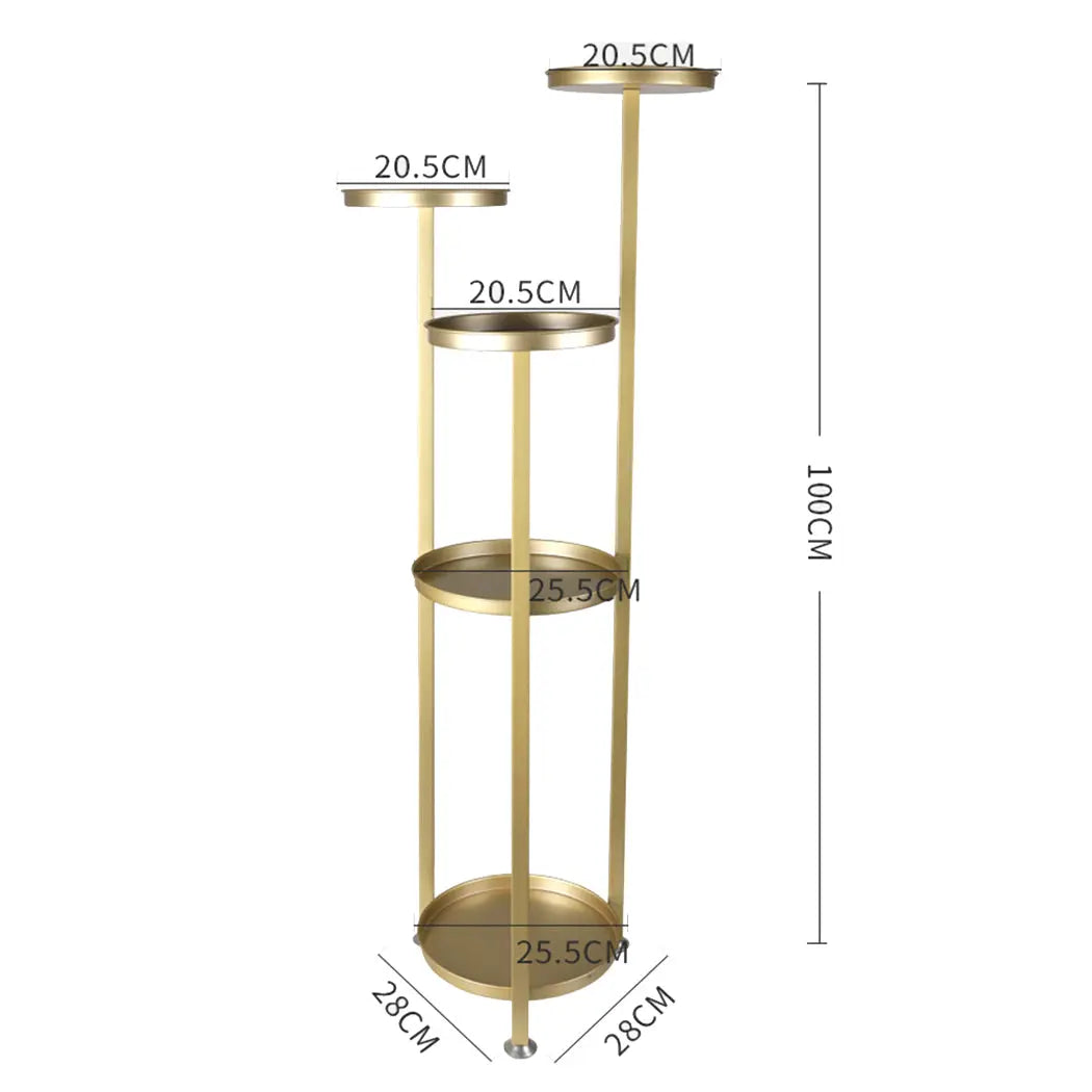 Levede Plant Stand Outdoor Indoor Flower Pots Rack Garden Shelf Gold 100CM Deals499