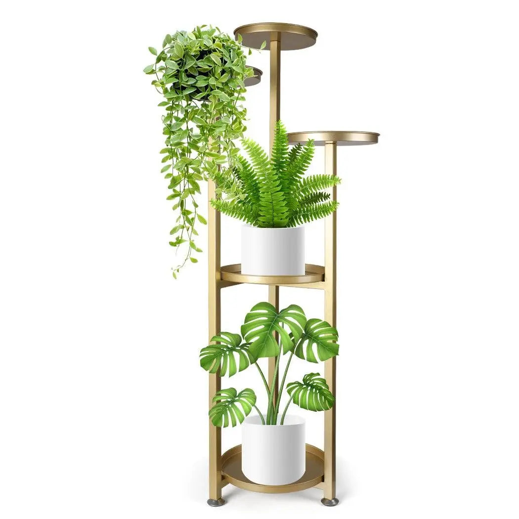 Levede Plant Stand Outdoor Indoor Flower Pots Rack Garden Shelf Gold 120CM Deals499