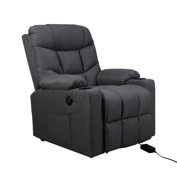 Levede Recliner Chair Electric Lift Chairs Armchair Lounge Fabric Sofa USB Charge Deals499