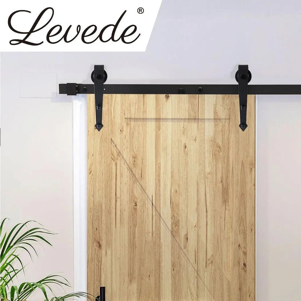 Levede Sliding Barn Door Hardware Track Roller Kit 1.83M Antique Classic Single Deals499