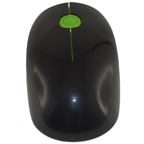 Black and Green 3 Key Ergonomic Wireless Mouse Long OEM