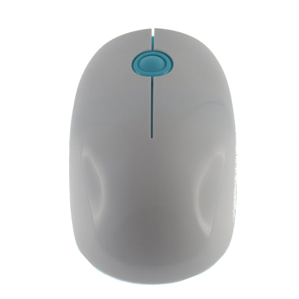 White and Blue 3 Key Ergonomic Wireless Mouse Long OEM