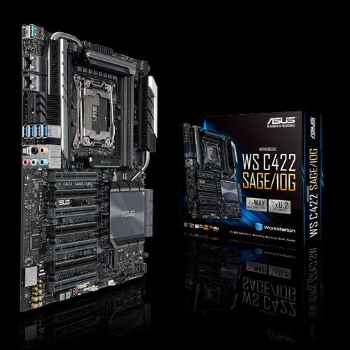 ASUS WS C422 SAGE/10G Intel LGA2066 CEB MB, 4-way SLI Graphics, Dual intel 10G LAN, Dual M.2 & U.2, USb 3.1 Gen2, ASUS Control Centre, VRM Heatsink ASUS