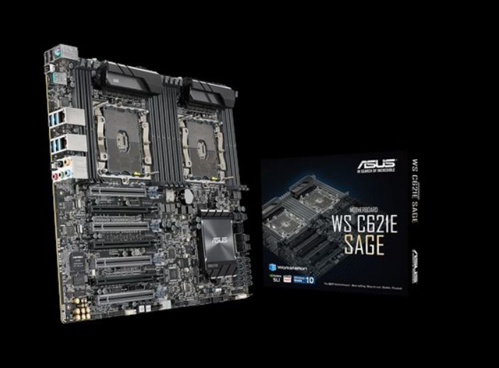 ASUS WS C621E SAGE//DP Intel Xeon LGA 3647,C621,EEB,12DIMM,7PCIE Workstation MB, 4-Way SLI, 2x SATA 6b, 4xU2, 1xM.2, 2xU3.2, 8xU3.1, 2xGb LAN ASUS