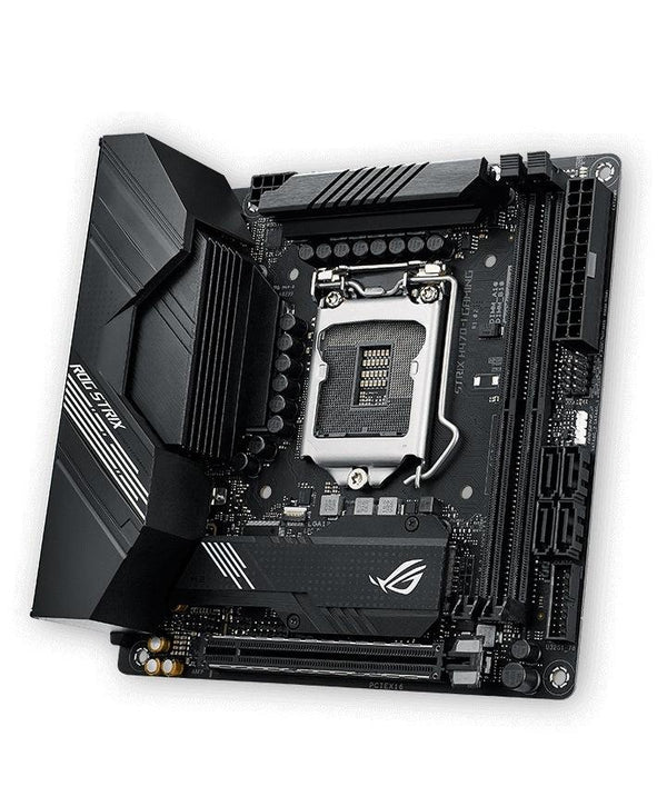 ASUS ROG STRIX H470-I GAMING mITX Intel 10 Gen Motherboard LGA1200 DDR4 2933MHz 2xM.2, 4xSATA, WIFI6, MU-MIMO, OFDMA, LANGuard, Aura Sync RGB ASUS