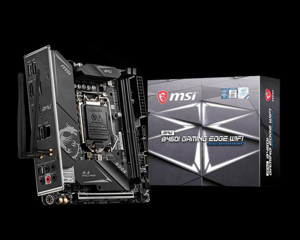 MSI MPG B460I GAMING EDGE WIFI Mini-ITX IntelÂ® B460 Chipset i9 DDR4 MEMORY 2933(Max)/ 2666/ 2400/ 2133 MHz DISPLAYPORT	1 HDMI	1 MSI