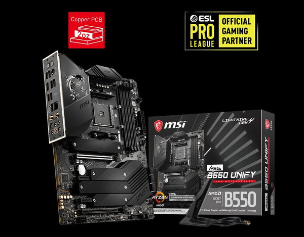 MSI MEG B550 UNIFY AMD AM4 Ryzen ATX Motherboard DDR4 PCI-e 4.0 4x M.2 6x SATA 5x USB 3.2 Gen 2 2x USB 3.2 Gen 1 8x USB 2.0 Intel Wifi 6 MSI