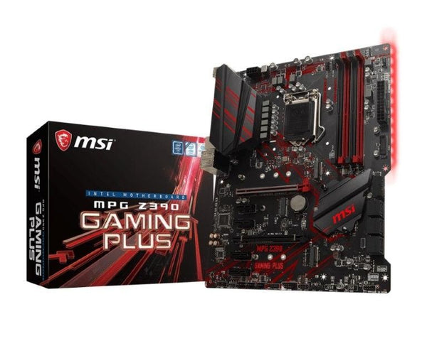 MSI MPG Z390 GAMING PLUS ATX Motherboard -S1151 9Gen 4xDDR4 2xPCI-E DVI-D/HDMI 2xM.2 6xSATA RAID SLI/CF 4xUSB3.1 RGB MSI