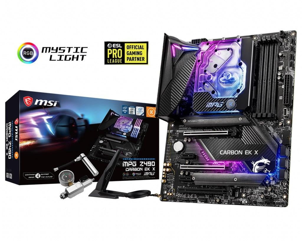 MSI MPG Z490 CARBON EK X DDR4 ATX 2xM.2 6xSATAIII RAID LAN 1xDP 1xHDMI 2xUSB3.2 6xUSB2.0 SLI CROSSFIRE RGB MSI