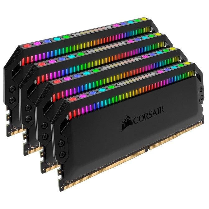 CORSAIR Dominator Platinum RGB 32GB (4x8GB) DDR4 3200MHz CL16 DIMM Unbuffered XMP 2.0 Base SPD@2666 Black Heatspreaders 1.35V AMD Ryzen CORSAIR