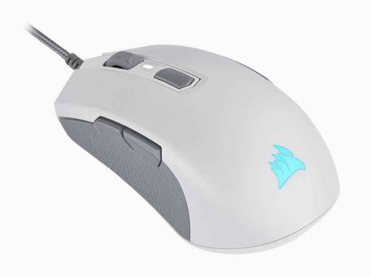 Corsair M55 RGB PRO White Ambidextrous Multi-Grip Gaming Mouse, 200-12,400 DPI, ICUE Software. 2 Years Warranty (LS) CORSAIR