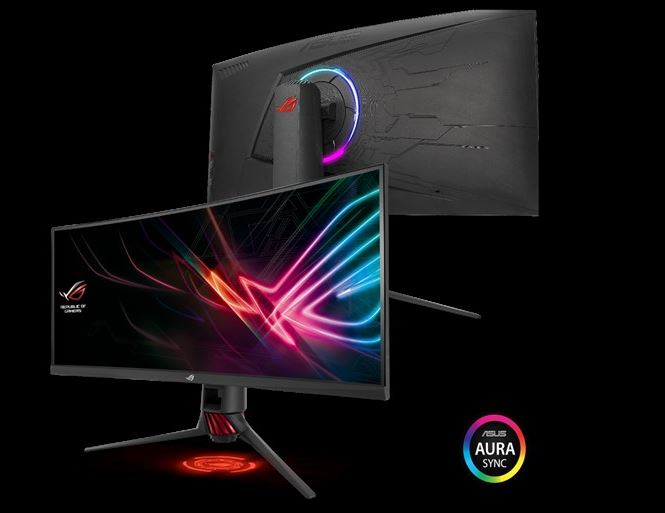 ASUS ROG STRIX XG35VQ 35' UWQHD Gaming VA Curved 100Hz Eyecare Free-Sync HAS GamePlus DP HDMI USB3.0 Game Visual TUV Certified AURA SYNC Monitor ASUS