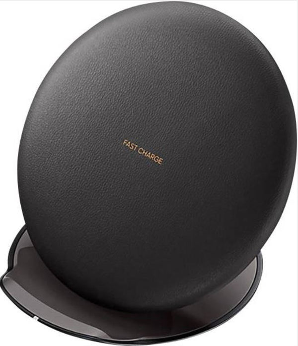 SAMSUNG WIRELESS CHARGING PAD BLACK  -  Premium Leather-Feel Material, Tight Grip, Can hold device Vertically and Horizontally SAMSUNG