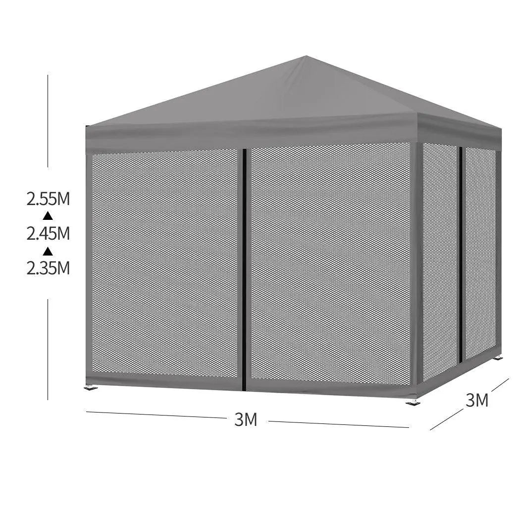 Mountview Gazebo 3x3m Pop Up Marquee Outdoor Mesh Side Wall Canopy Wedding Tent Deals499