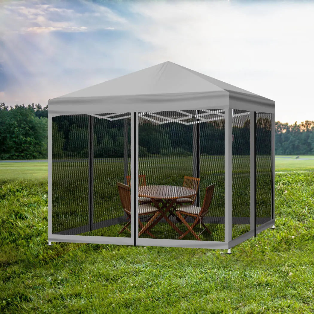 Mountview Gazebo 3x3m Pop Up Marquee Outdoor Mesh Side Wall Canopy Wedding Tent Deals499