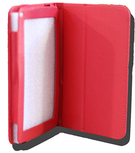 LeaderTab 7.9 Folio Case Red Faux Leather. Camera hole rear LEADER