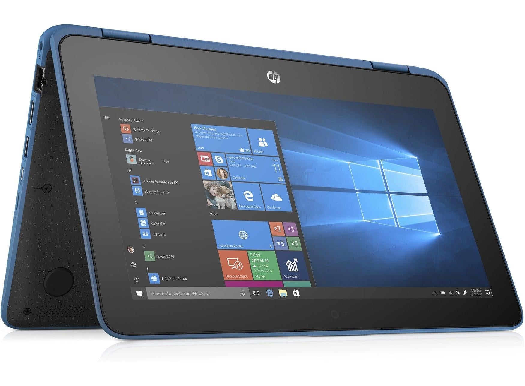 HP ProBook X360 11 G4 EE 11.6' HD TOUCH M3-8100Y 8GB 128GB SSD WIN10 PRO 3CELL 15hr World-Facing 1.44kg 1YR WTY Flip W10P Notebook BLUE (6ZT83PA) HP