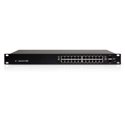 UBIQUITI EdgeSwitch 24 - 24-Port Managed PoE+ Gigabit Switch, 2 SFP, 500W Total Power Output - Supports PoE+ and 24v Passive UBIQUITI