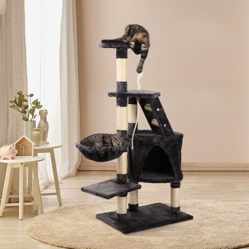 i.Pet Cat Tree 120cm Trees Scratching Post Scratcher Tower Condo House Furniture Wood Multi Level Deals499