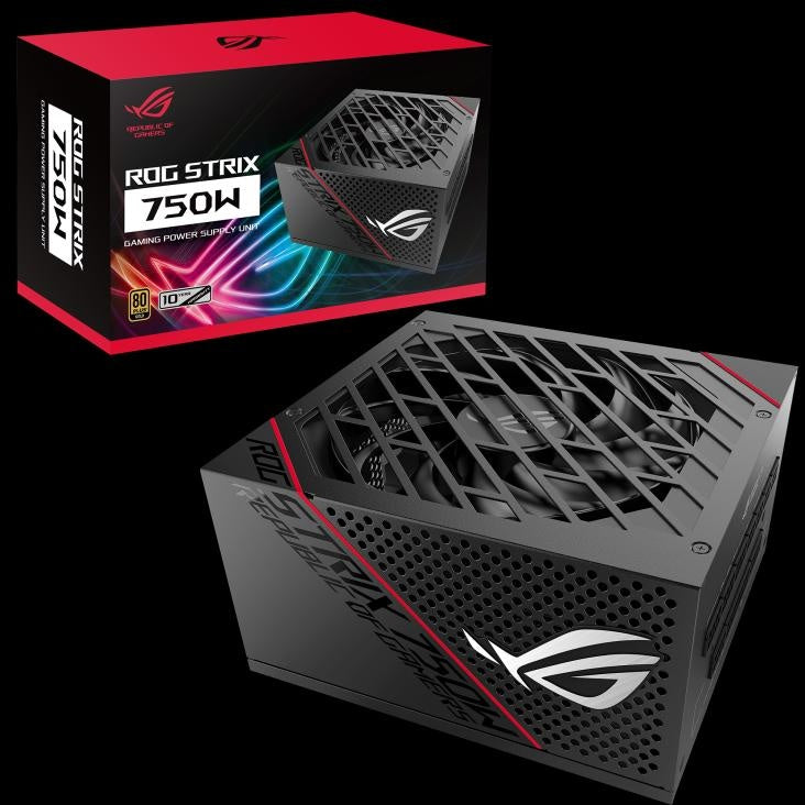 ASUS ROG-STRIX-750G 750W 80 PLUS Gold Fully Modular PSU, ROG Heatsinks, Axial-tech Fan Design, Dual Ball Fan Bearings, 0dB Technology ASUS