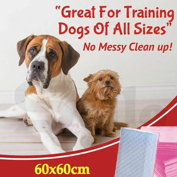 PaWz 400pc 60x60cm Puppy Pet Dog Indoor Cat Toilet Training Pads Absorbent Pink Deals499