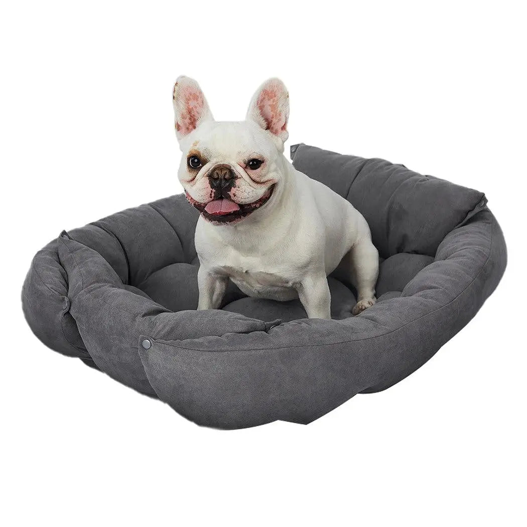 PaWz Pet Bed 2 Way Use Dog Cat Soft Warm Calming Mat Sleeping Kennel Sofa Grey S Deals499