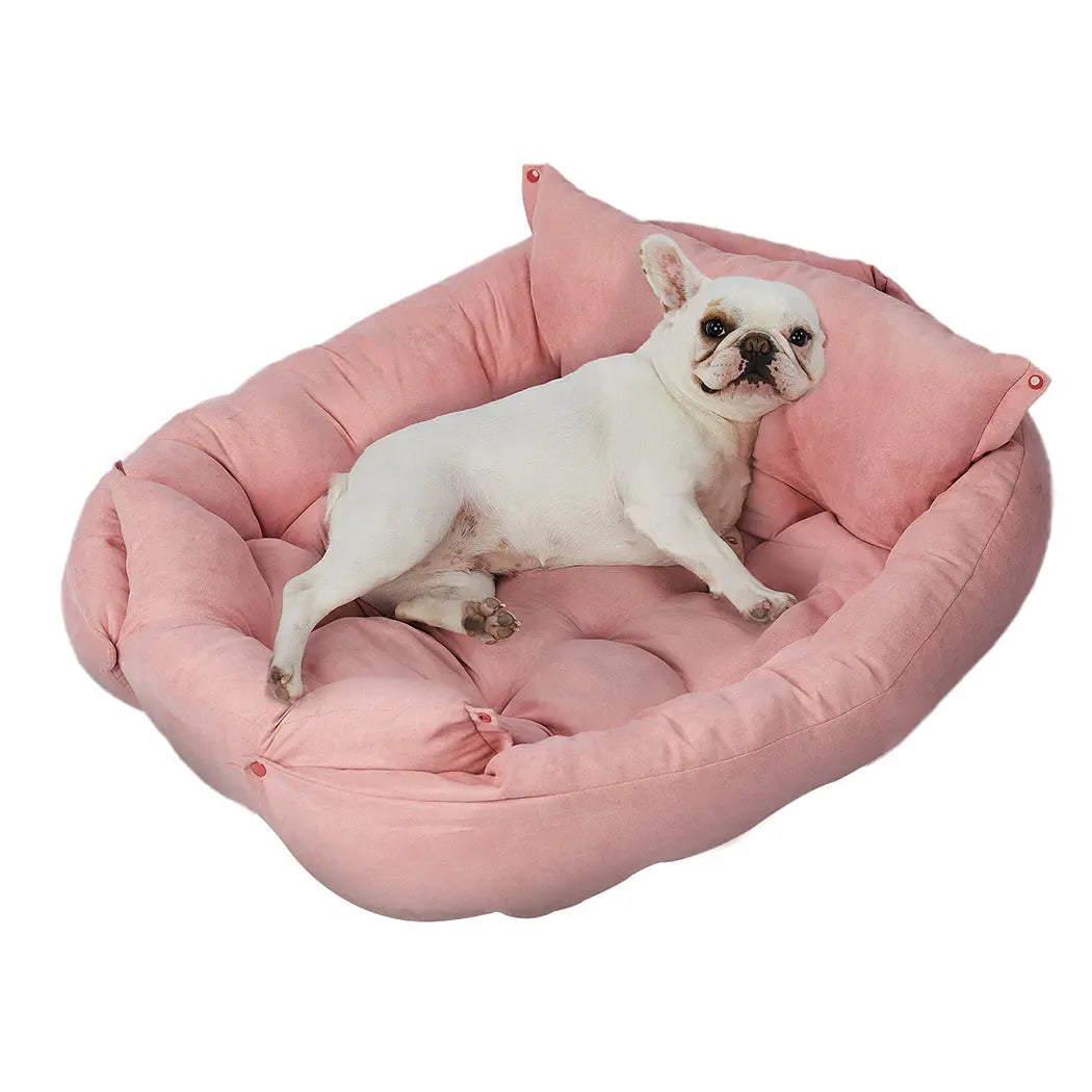 PaWz Pet Bed 2 Way Use Dog Cat Soft Warm Calming Mat Sleeping Kennel Sofa Pink S Deals499