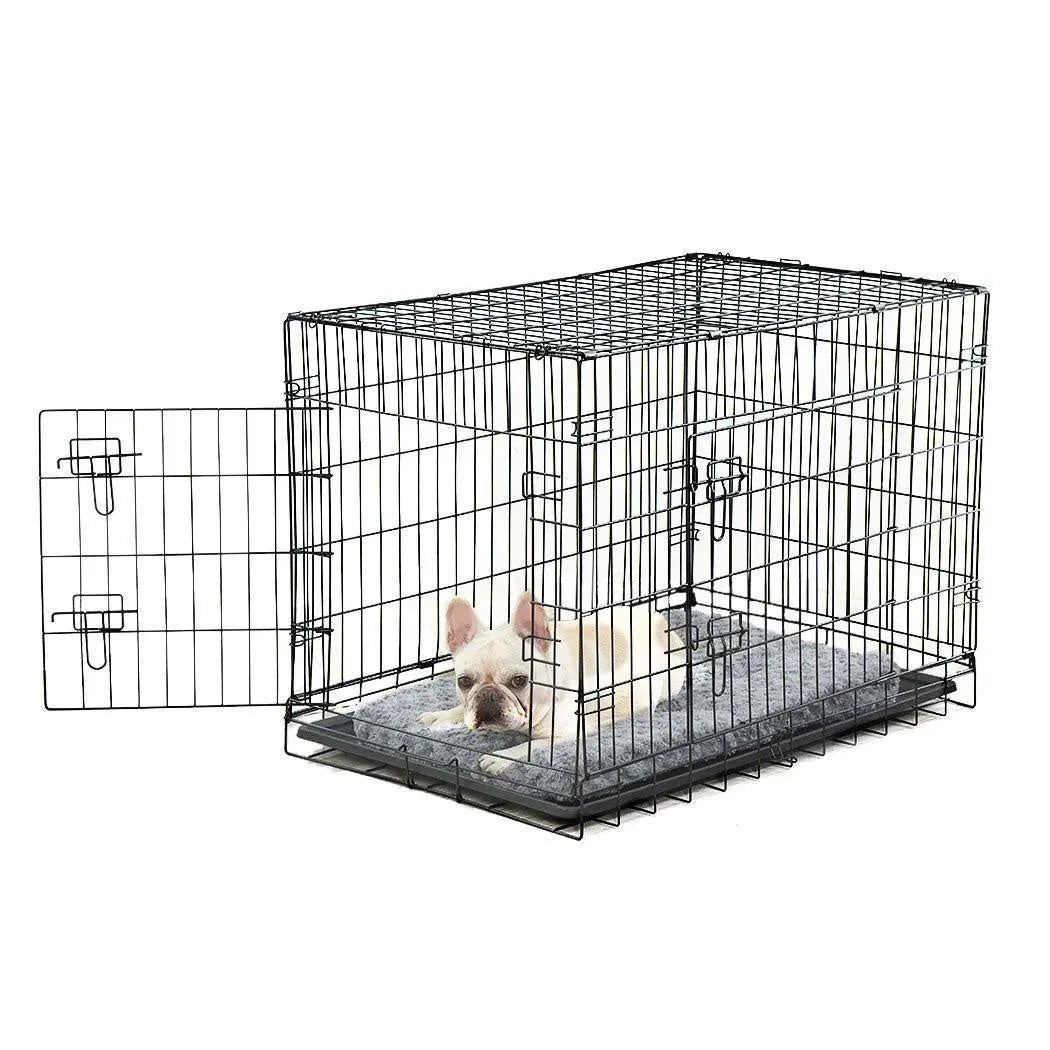 PaWz Pet Dog Cage Crate Metal Carrier Portable Kennel With Bed 36